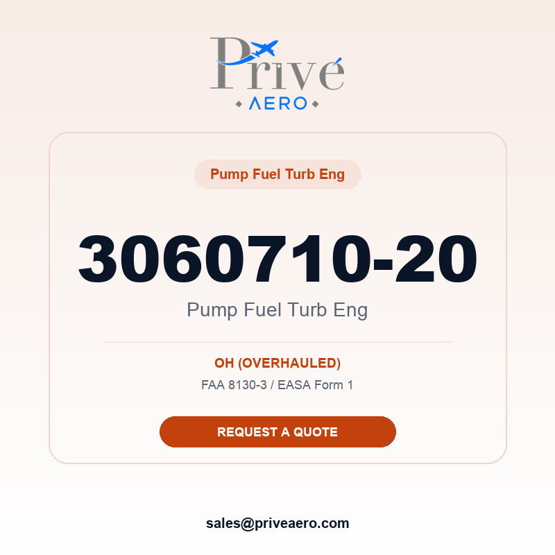 P/N 3060710-20 Pump Fuel Turb Eng 3060710-20 Pump Fuel Turb Eng – Privé Aero