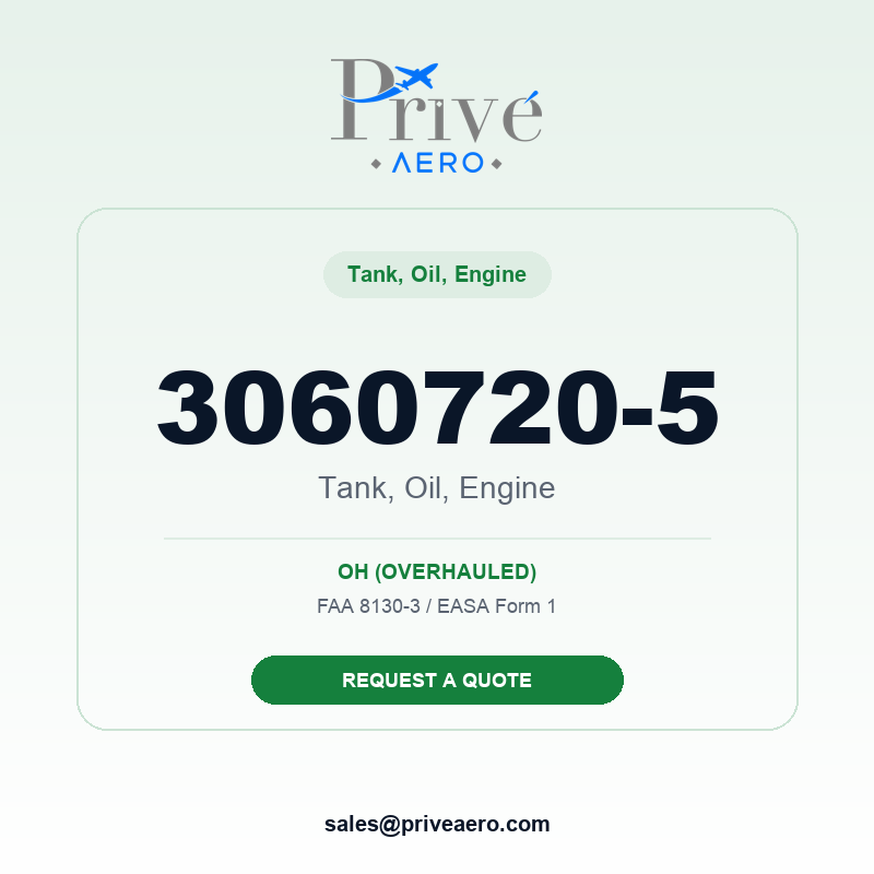 P/N 3060720-5 Tank, Oil, Engine 3060720-5 Tank, Oil, Engine – Privé Aero