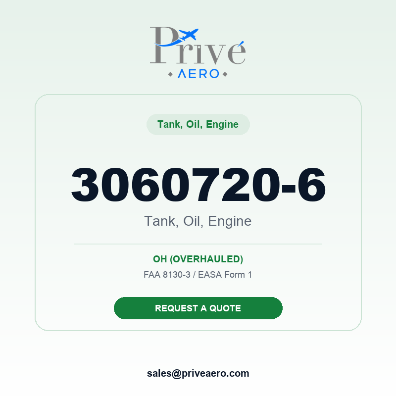 P/N 3060720-6 Tank, Oil, Engine 3060720-6 Tank, Oil, Engine – Privé Aero