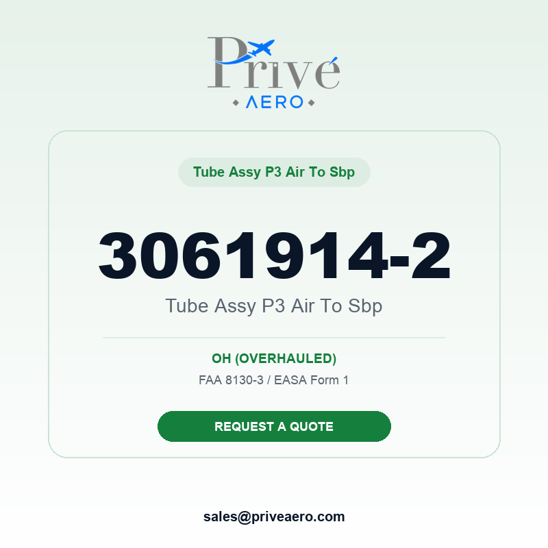 P/N 3061914-2 Tube ASSY P3 Air to Sbp 3061914-2 Tube ASSY P3 Air to Sbp – Privé Aero