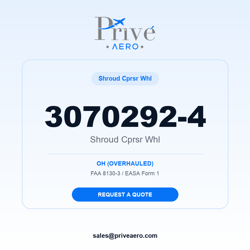 P/N 3070292-4 Shroud Cprsr Whl 3070292-4 Shroud Cprsr Whl – Privé Aero
