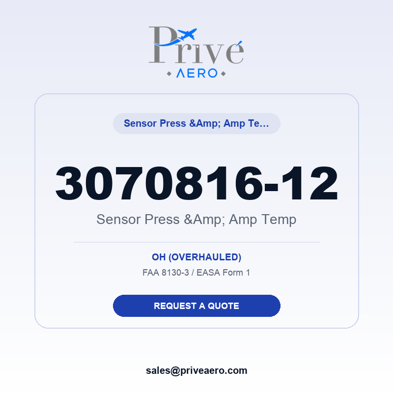 P/N 3070816-12 Sensor Press & Amp Temp 3070816-12 Sensor Press & Amp Temp – Privé Aero