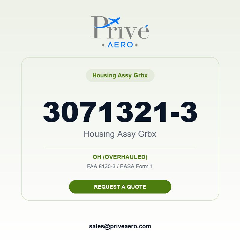 P/N 3071321-3 Housing ASSY Grbx 3071321-3 Housing ASSY Grbx – Privé Aero