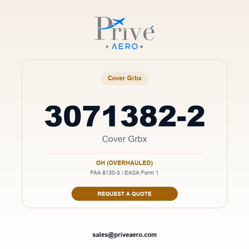 P/N 3071382-2 Cover Grbx 3071382-2 Cover Grbx – Privé Aero