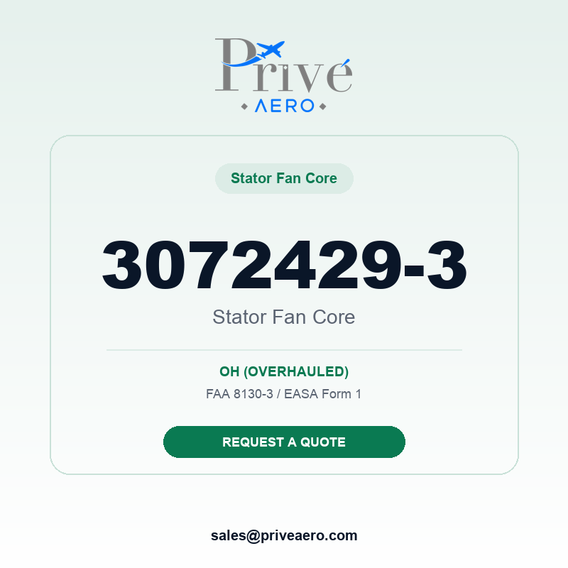 P/N 3072429-3 Stator Fan Core 3072429-3 Stator Fan Core – Privé Aero