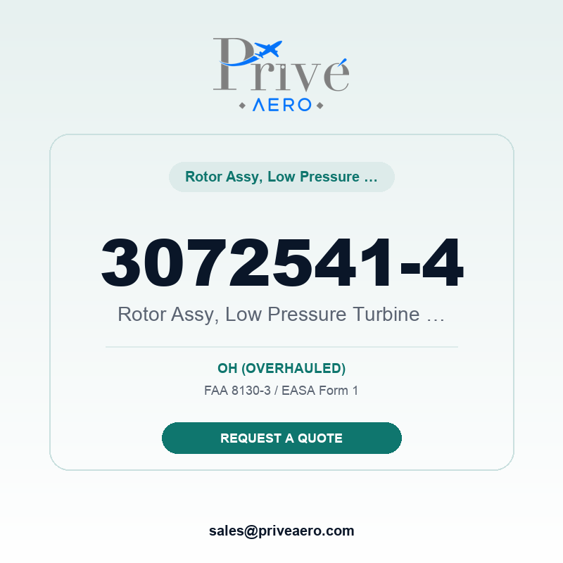 P/N 3072541-4 Rotor ASSY, Low Pressure Turbine - Stage 3072541-4 Rotor ASSY, Low Pressure Turbine - Stage – Privé Aero