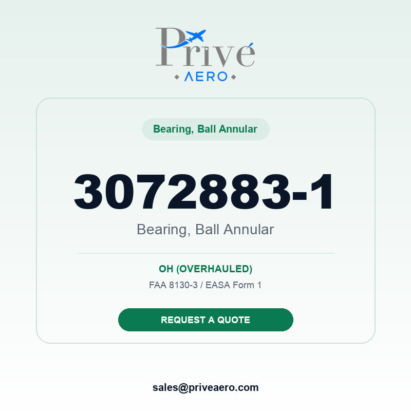 P/N 3072883-1 Bearing, Ball Annular 3072883-1 Bearing, Ball Annular – Privé Aero