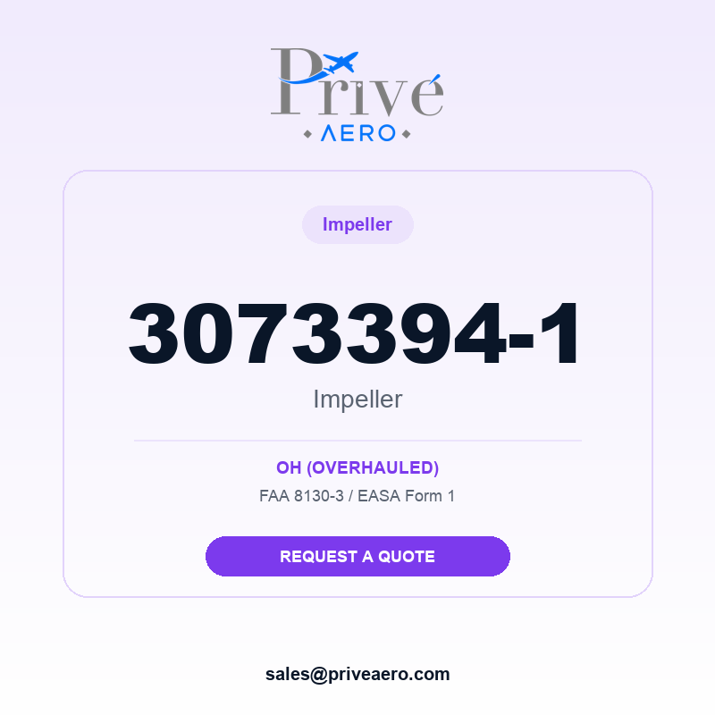 P/N 3073394-1 Impeller 3073394-1 Impeller – Privé Aero