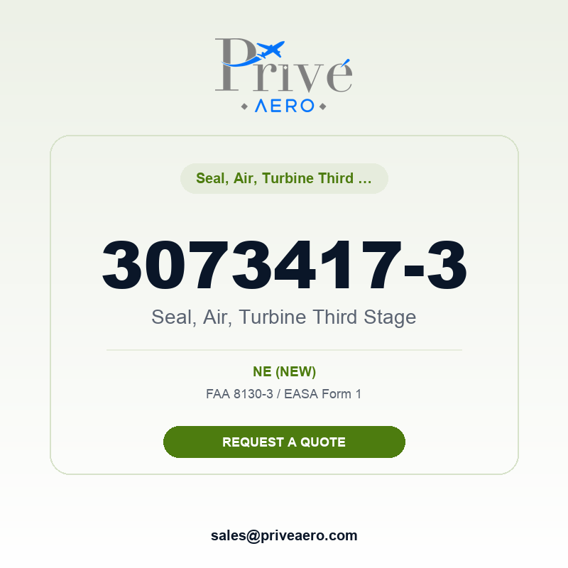 P/N 3073417-3 Seal, Air, Turbine Third Stage 3073417-3 Seal, Air, Turbine Third Stage – Privé Aero