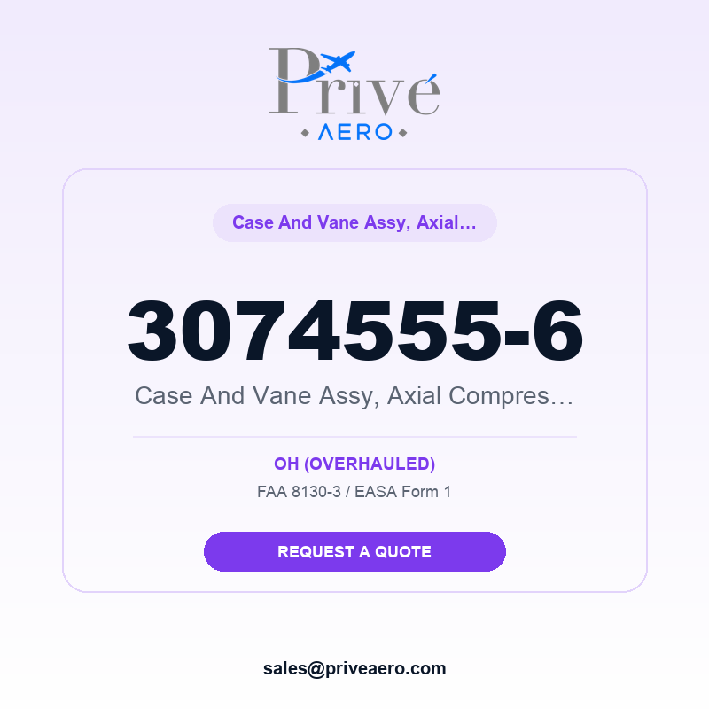 P/N 3074555-6 Case and Vane ASSY, Axial Compressor - S 3074555-6 Case and Vane ASSY, Axial Compressor - S – Privé Aero
