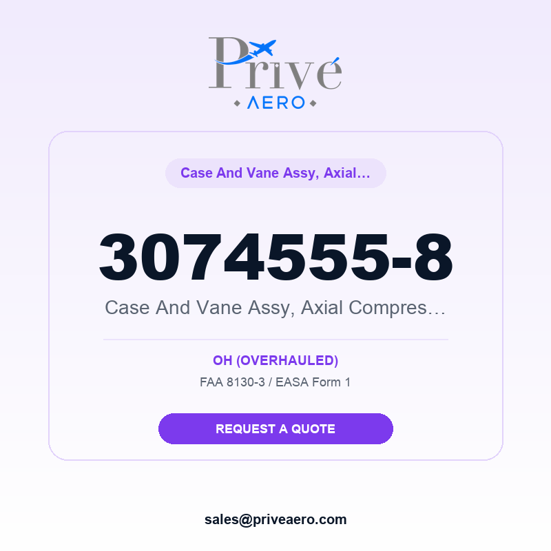 P/N 3074555-8 Case and Vane ASSY, Axial Compressor - S 3074555-8 Case and Vane ASSY, Axial Compressor - S – Privé Aero