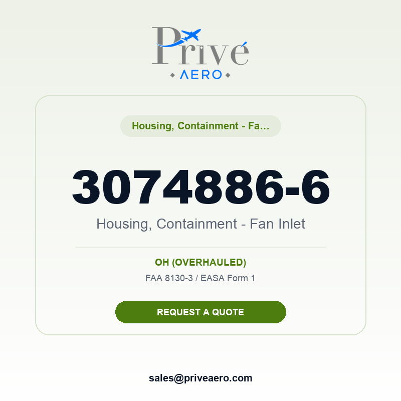 P/N 3074886-6 Housing, Containment - Fan Inlet 3074886-6 Housing, Containment - Fan Inlet – Privé Aero