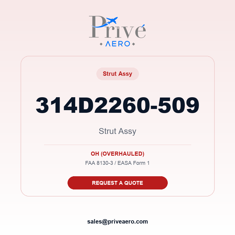 P/N 314D2260-509 Strut ASSY 314D2260-509 Strut ASSY – Privé Aero