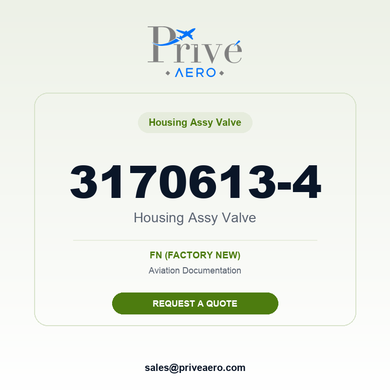 P/N 3170613-4 Housing Assy Valve 3170613-4 Housing Assy Valve – Privé Aero