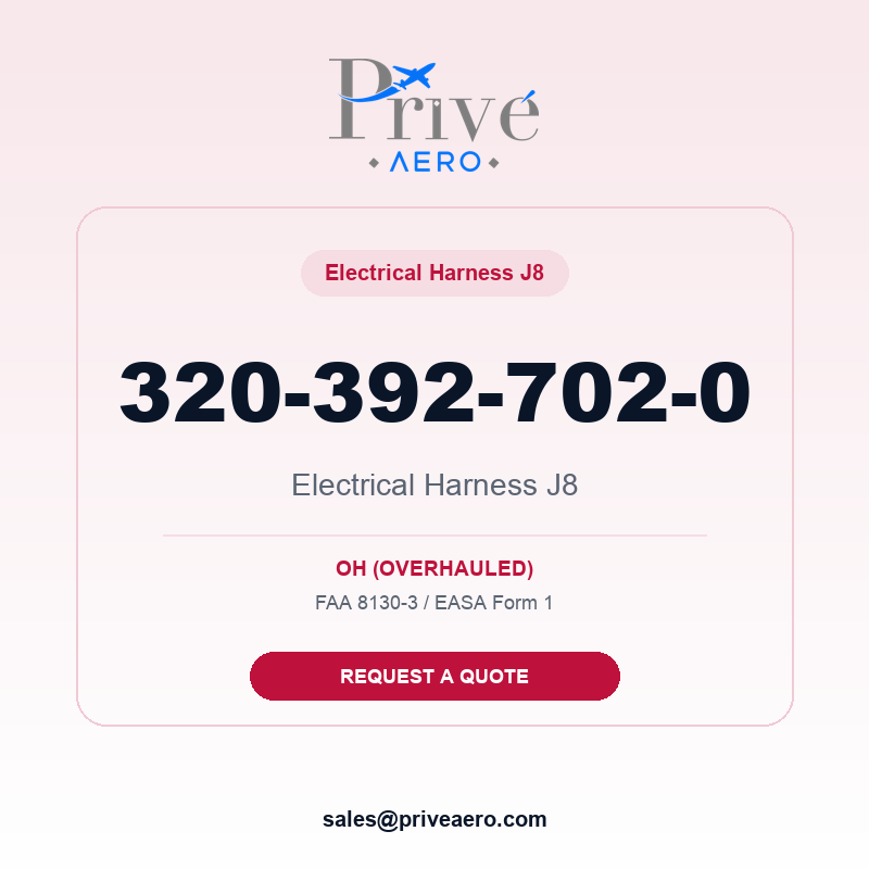 P/N 320-392-702-0 Electrical Harness J8 320-392-702-0 Electrical Harness J8 – Privé Aero