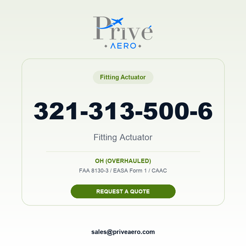 P/N 321-313-500-6 FITTING ACTUATOR 321-313-500-6 FITTING ACTUATOR – Privé Aero