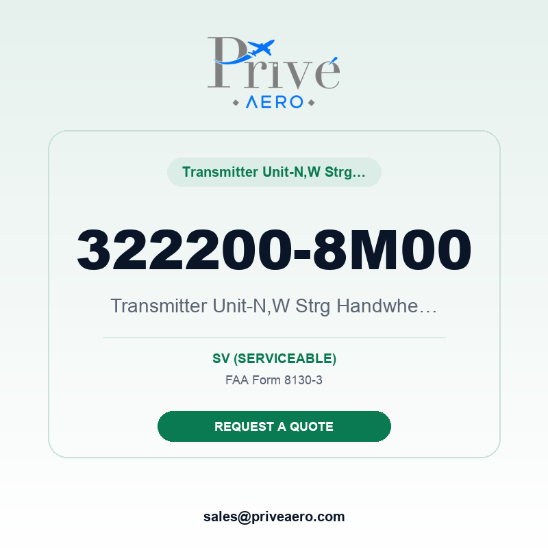 P/N 322200-8M00 Transmitter Unit-N,W Strg Handwheel (Rh) 322200-8M00 Transmitter Unit-N,W Strg Handwheel (Rh) – Privé Aero