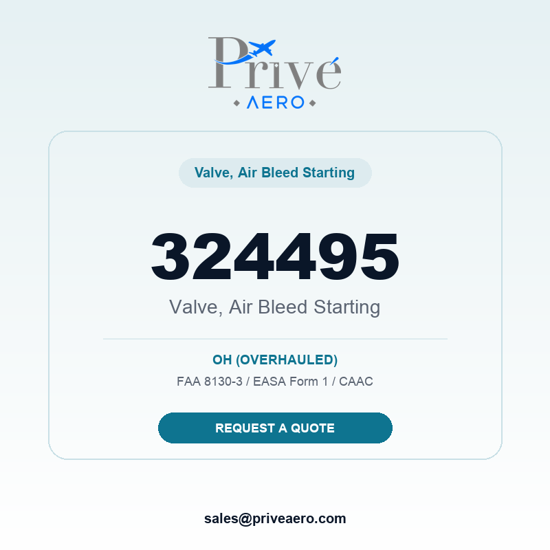 P/N 324495 Valve, Air Bleed Starting 324495 Valve, Air Bleed Starting – Privé Aero