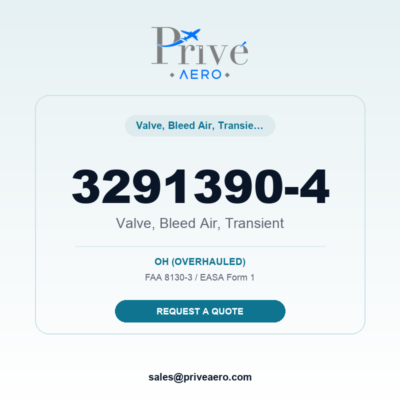 P/N 3291390-4 Valve, Bleed Air, Transient 3291390-4 Valve, Bleed Air, Transient – Privé Aero