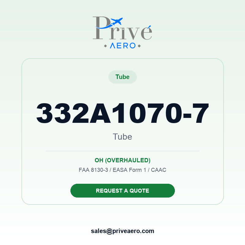 P/N 332A1070-7 Tube 332A1070-7 Tube – Privé Aero