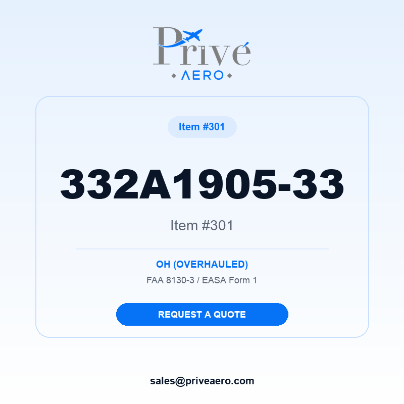 P/N 332A1905-33 Item #301 332A1905-33 Item #301 – Privé Aero