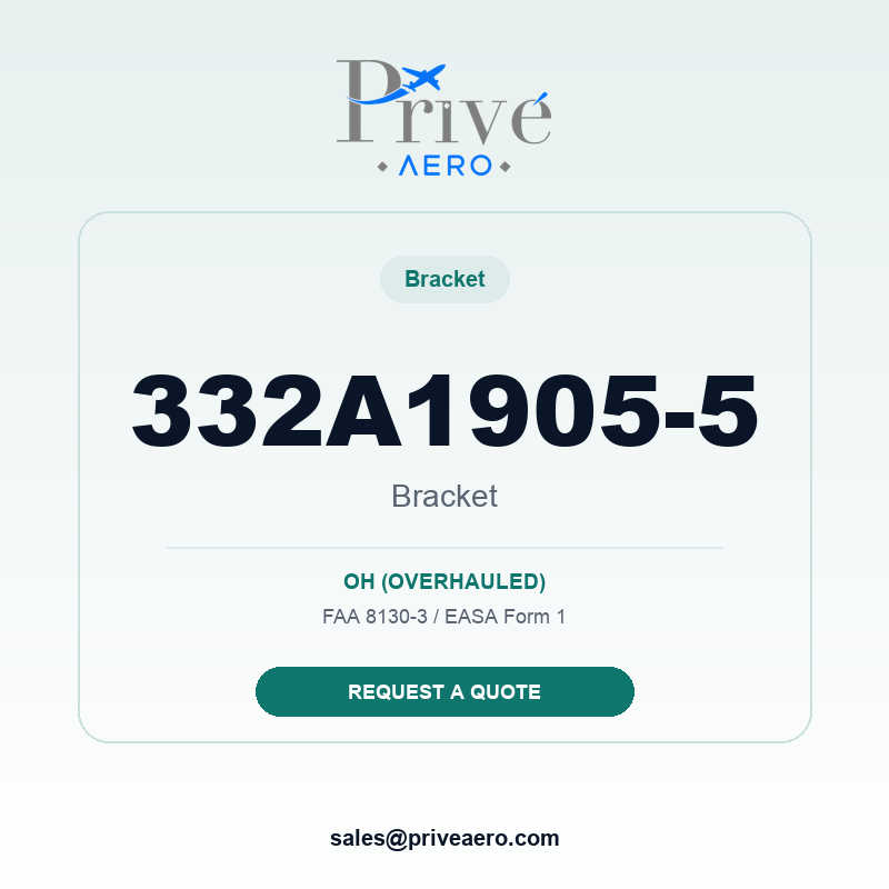 P/N 332A1905-5 Bracket 332A1905-5 Bracket – Privé Aero