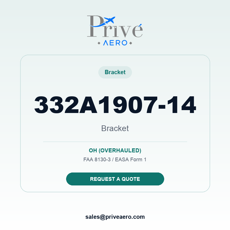P/N 332A1907-14 Bracket 332A1907-14 Bracket – Privé Aero
