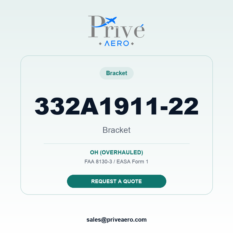 P/N 332A1911-22 Bracket 332A1911-22 Bracket – Privé Aero
