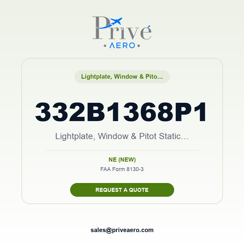 P/N 332B1368P1 Lightplate, Window & Pitot Static Heat 332B1368P1 Lightplate, Window & Pitot Static Heat – Privé Aero