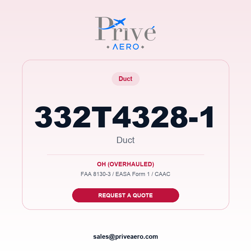 P/N 332T4328-1 DUCT 332T4328-1 DUCT – Privé Aero