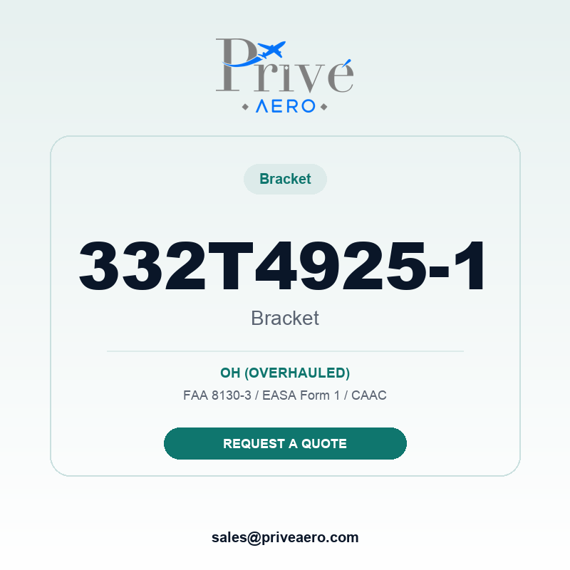 P/N 332T4925-1 BRACKET 332T4925-1 BRACKET – Privé Aero