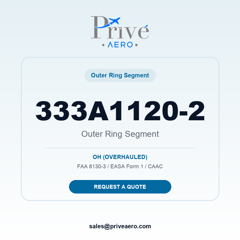 P/N 333A1120-2 Outer Ring Segment 333A1120-2 Outer Ring Segment – Privé Aero