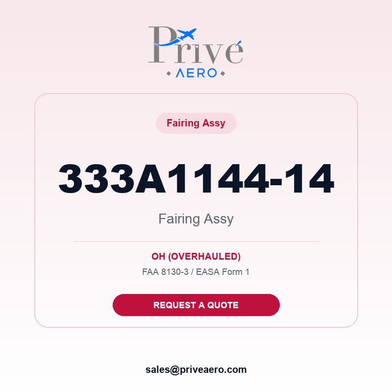 P/N 333A1144-14 Fairing Assy 333A1144-14 Fairing Assy – Privé Aero