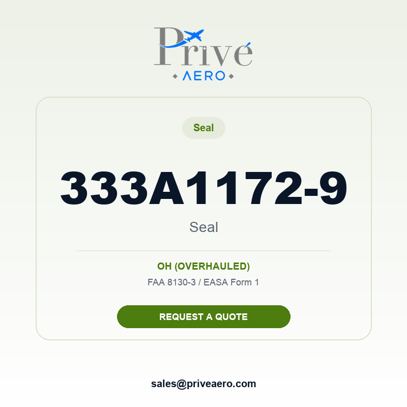 P/N 333A1172-9 Seal 333A1172-9 Seal – Privé Aero