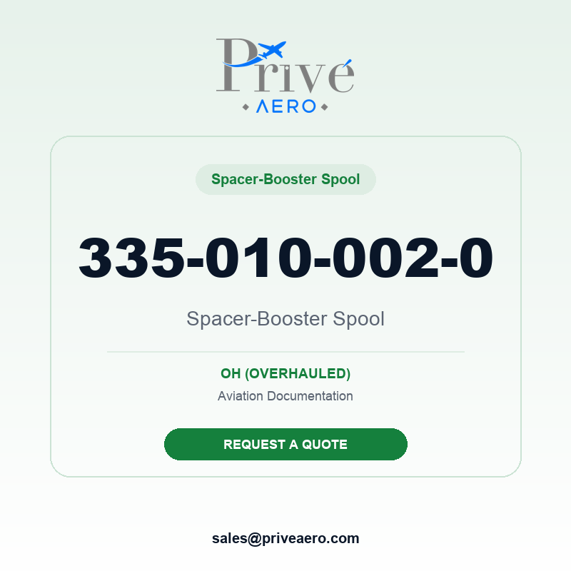 P/N 335-010-002-0 Spacer-Booster Spool 335-010-002-0 Spacer-Booster Spool – Privé Aero