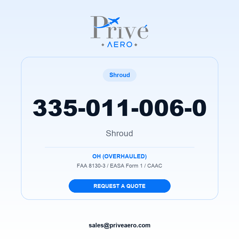 P/N 335-011-006-0 Shroud 335-011-006-0 Shroud – Privé Aero