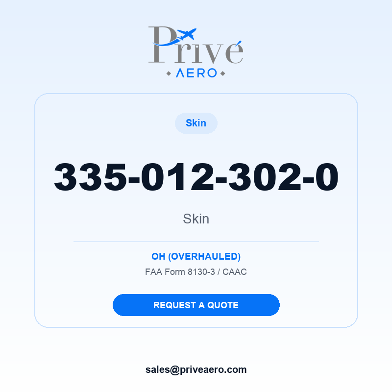 P/N 335-012-302-0 Skin 335-012-302-0 Skin – Privé Aero