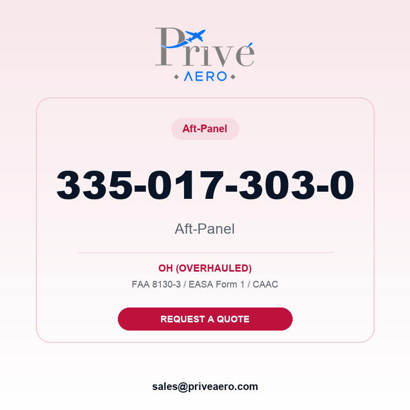 P/N 335-017-303-0 Aft-Panel 335-017-303-0 Aft-Panel – Privé Aero
