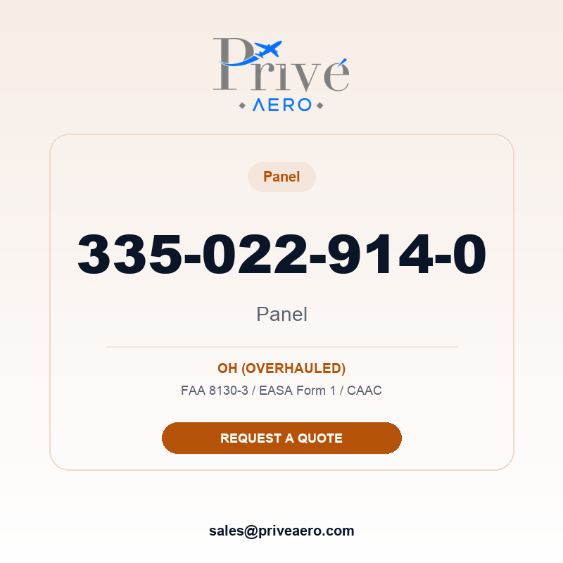 P/N 335-022-914-0 Panel 335-022-914-0 Panel – Privé Aero