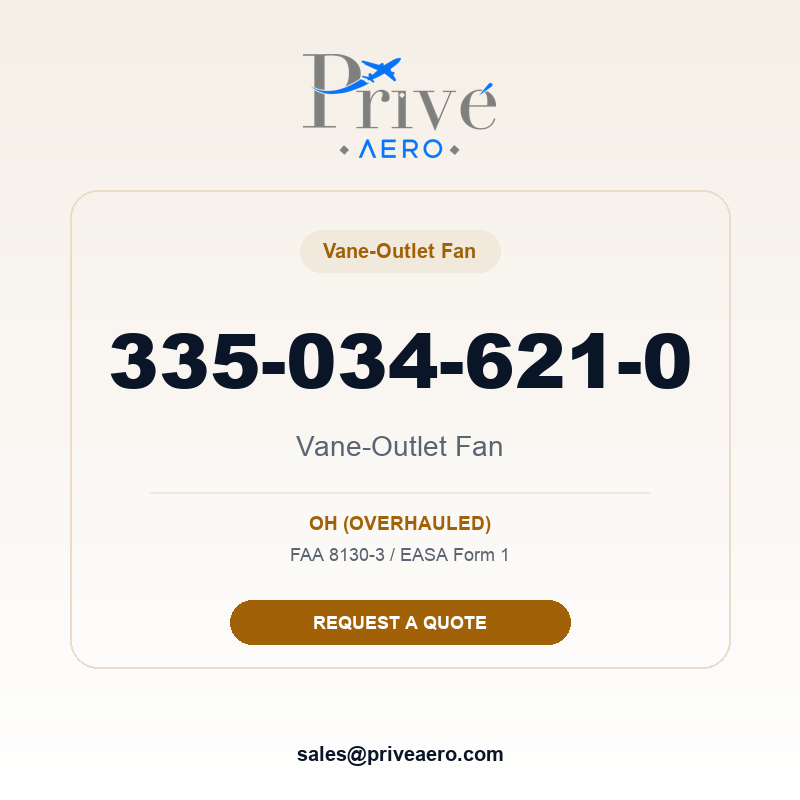 P/N 335-034-621-0 Vane-Outlet Fan 335-034-621-0 Vane-Outlet Fan – Privé Aero