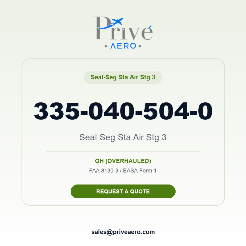 P/N 335-040-504-0 Seal-Seg Sta Air Stg 3 335-040-504-0 Seal-Seg Sta Air Stg 3 – Privé Aero