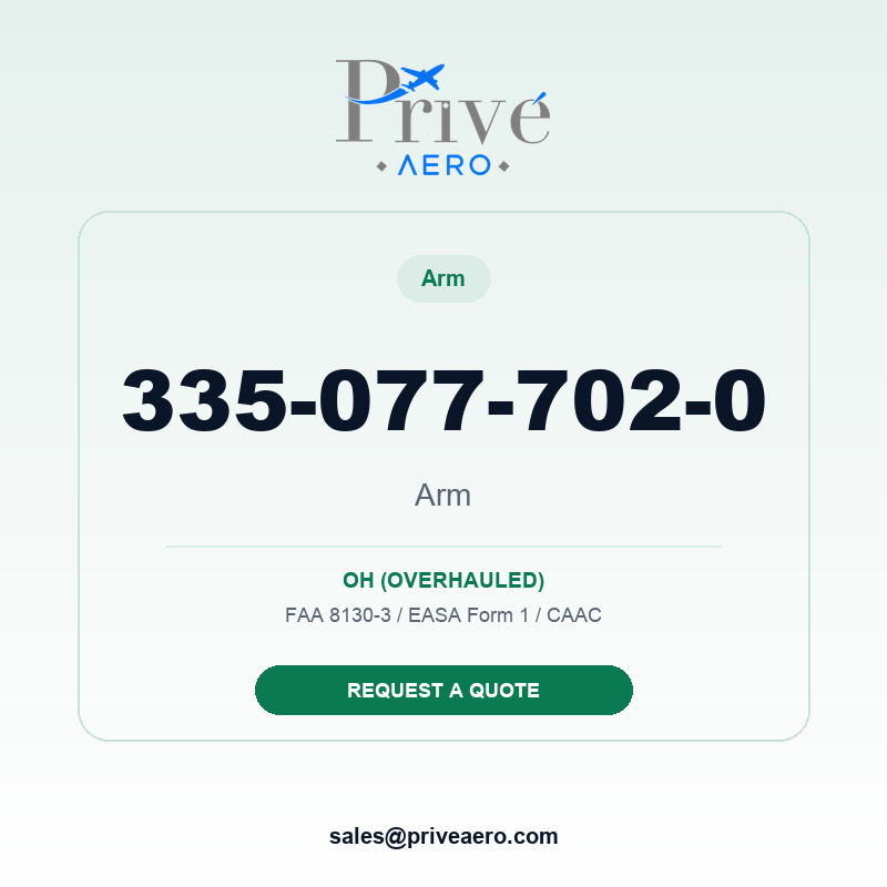P/N 335-077-702-0 Arm 335-077-702-0 Arm – Privé Aero