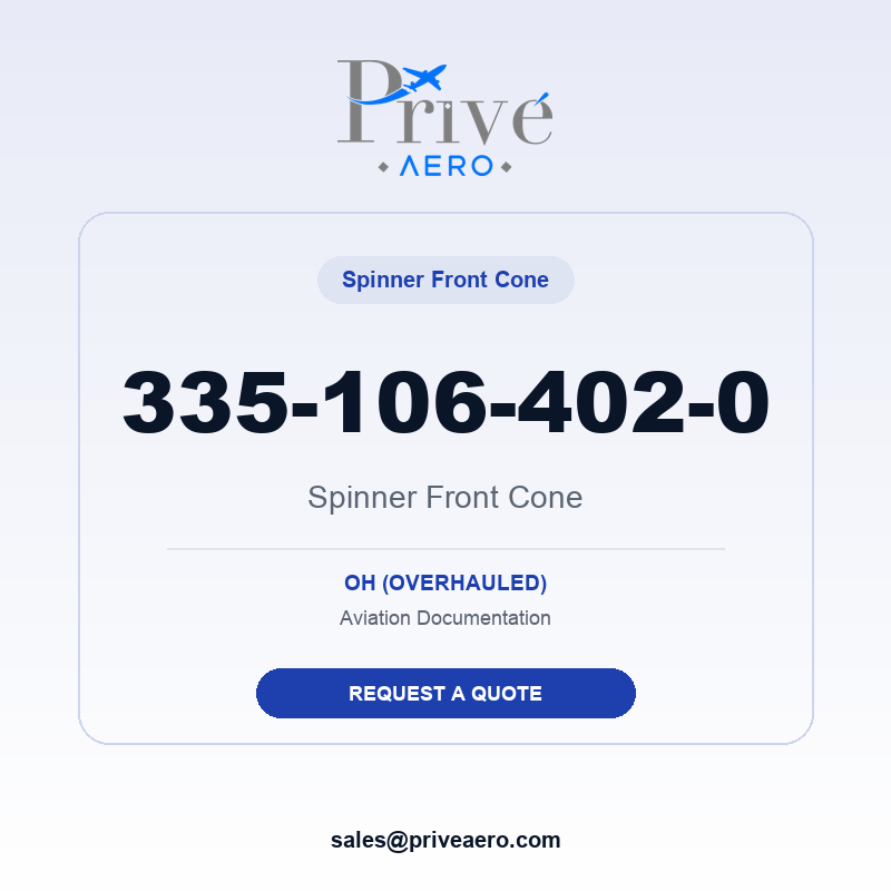 P/N 335-106-402-0 Spinner Front Cone 335-106-402-0 Spinner Front Cone – Privé Aero