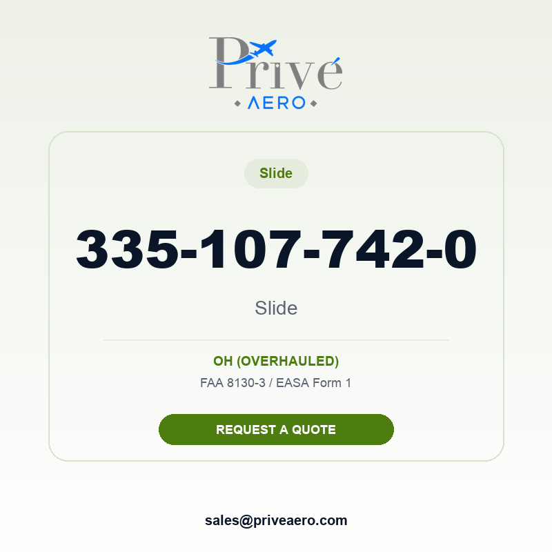 P/N 335-107-742-0 Slide 335-107-742-0 Slide – Privé Aero