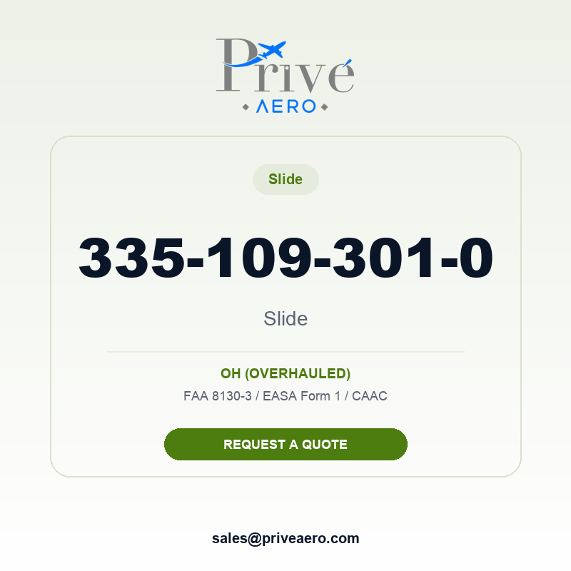P/N 335-109-301-0 Slide 335-109-301-0 Slide – Privé Aero