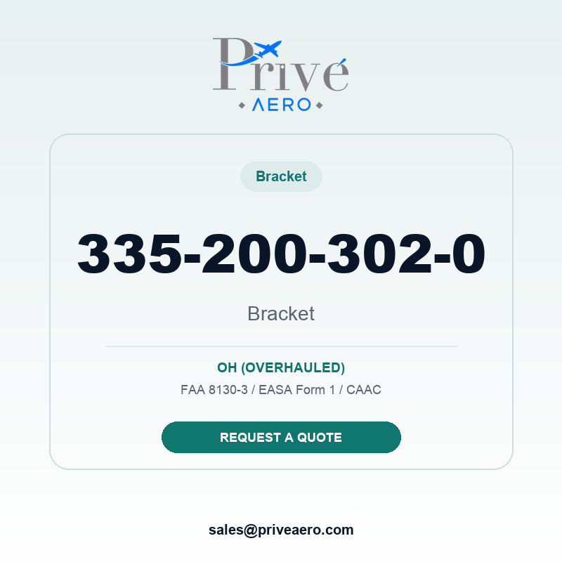 P/N 335-200-302-0 Bracket 335-200-302-0 Bracket – Privé Aero