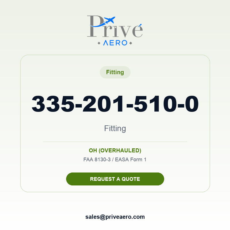 P/N 335-201-510-0 Fitting 335-201-510-0 Fitting – Privé Aero
