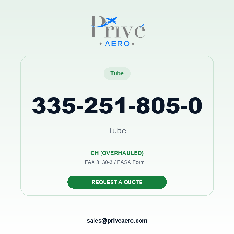 P/N 335-251-805-0 Tube 335-251-805-0 Tube – Privé Aero