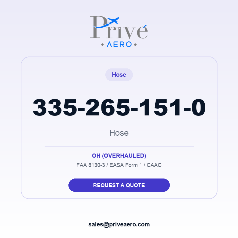 P/N 335-265-151-0 Hose 335-265-151-0 Hose – Privé Aero