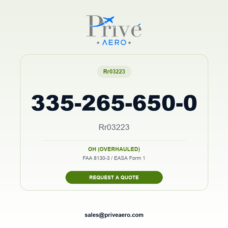 P/N 335-265-650-0 Rr03223 335-265-650-0 Rr03223 – Privé Aero